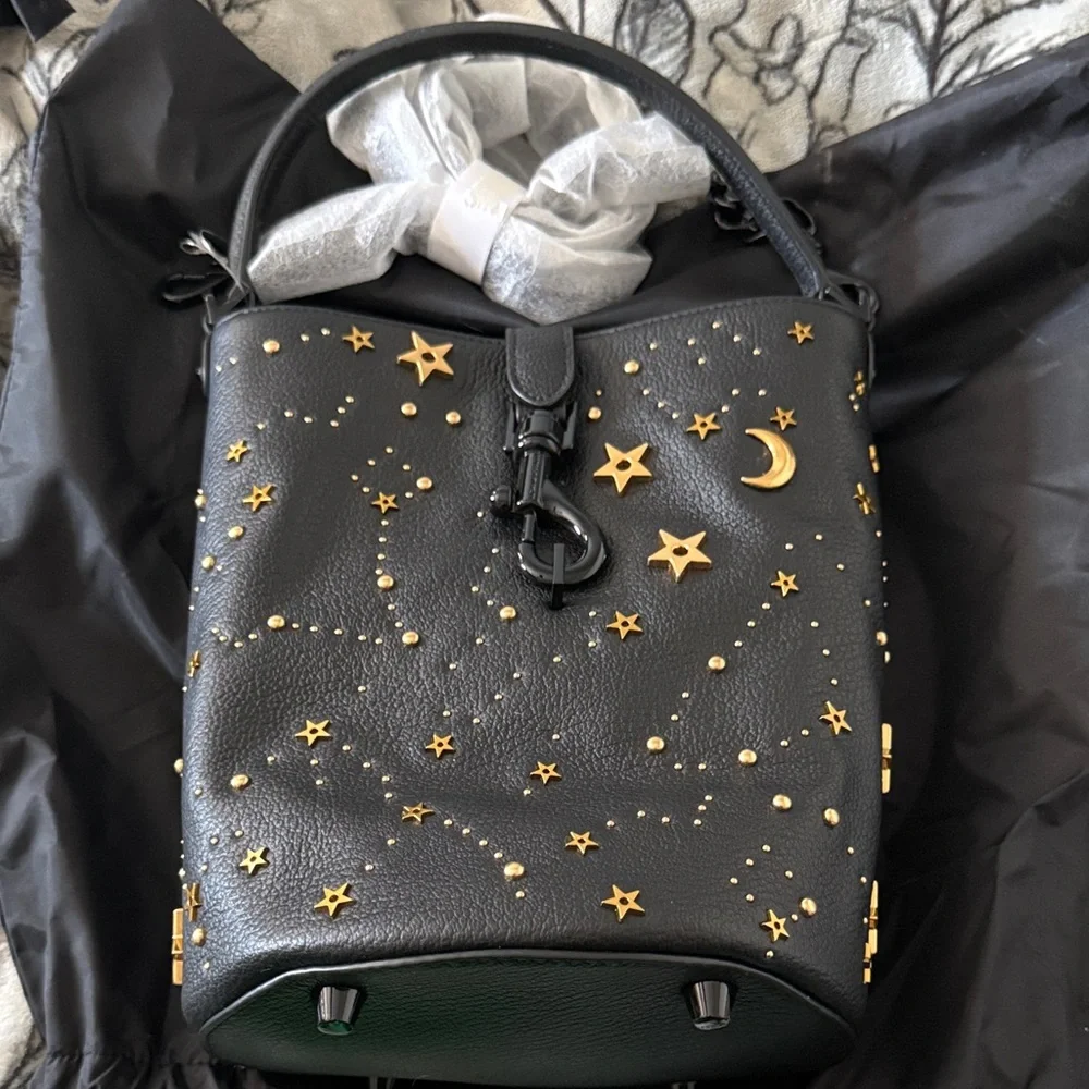 Rebecca Minkoff Black and Gold Starry Night Women's Bag - Picture 1 of 4